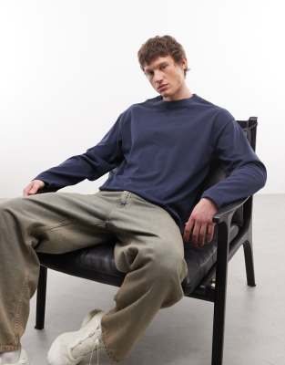 Weekday Loose Boxy Fit Long Sleeve T-shirt In Blue