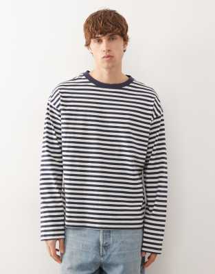 Weekday Boxy long-sleeve stripe top