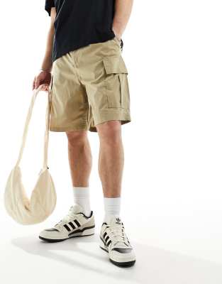 Weekday Weekday loose fit cargo shorts in brown