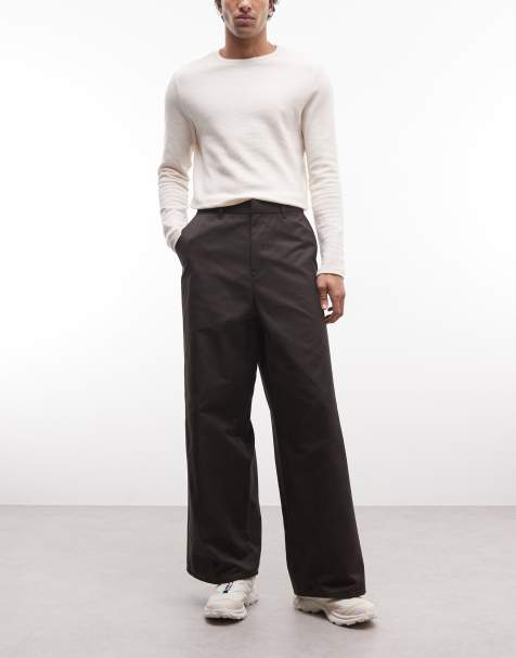 Weekday loose fit chino pants in dark gray - view 1