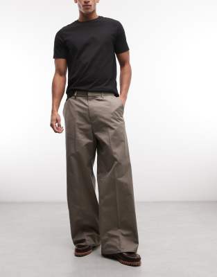 Weekday Loose Fit Chino Pants In Gray