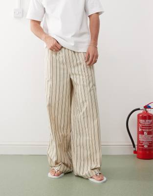 Weekday Loose Fit Pants In Brown