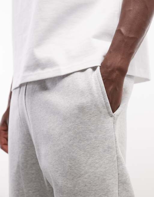 Weekday loose fit straight leg joggers in grey melange, 4 of 5