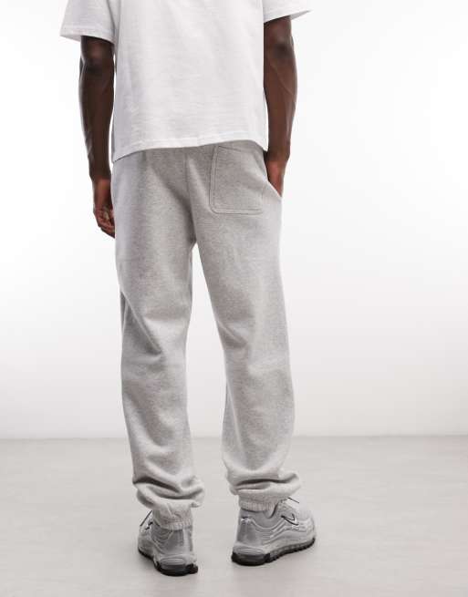 Weekday loose fit straight leg joggers in grey melange, 5 of 5