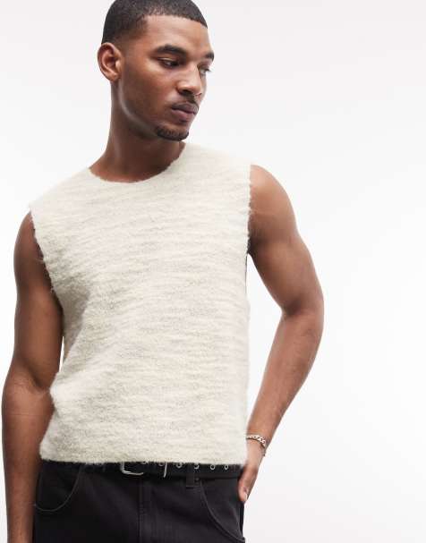 Weekday loose fit summer knit vest in light beige - view 1