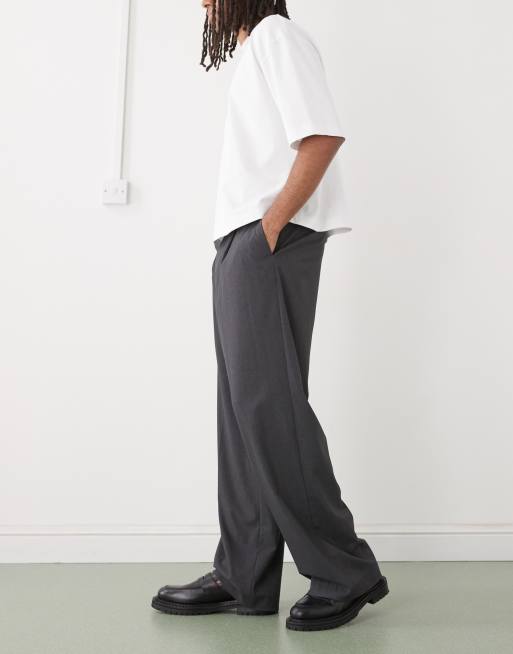 Weekday loose fit tailored pants in gray melange | ASOS