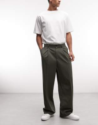 Weekday Loose Fit Tailored Pants In Green