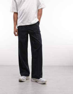 Weekday Loose Fit Tailored Pants In Black