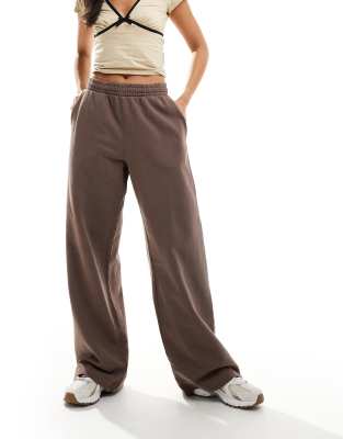 Weekday loose wide fit joggers in mole-Brown