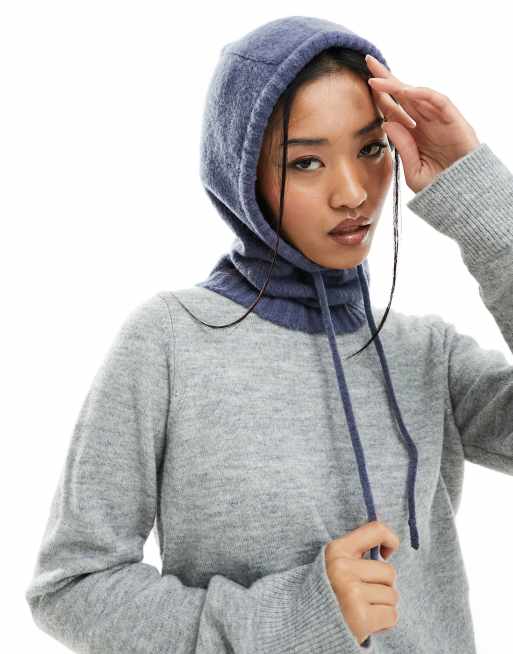 Weekday - Lotta - Passamontagna in misto lana blu