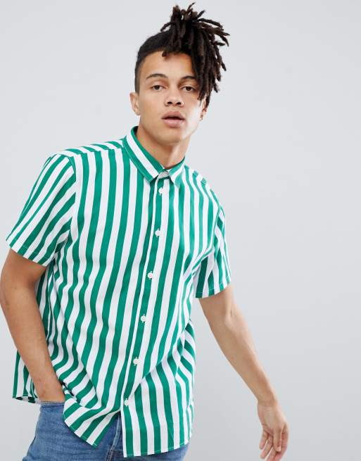 Weekday louis short sleeve striped shirt | ASOS