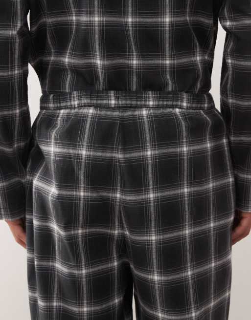 Weekday lounge flannel pants in black navy & white check (part of a set), 4 of 4