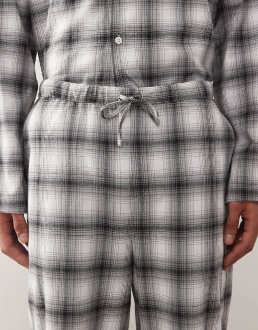 Weekday lounge flannel pants in black & white check (Part of a set), 3 of 4