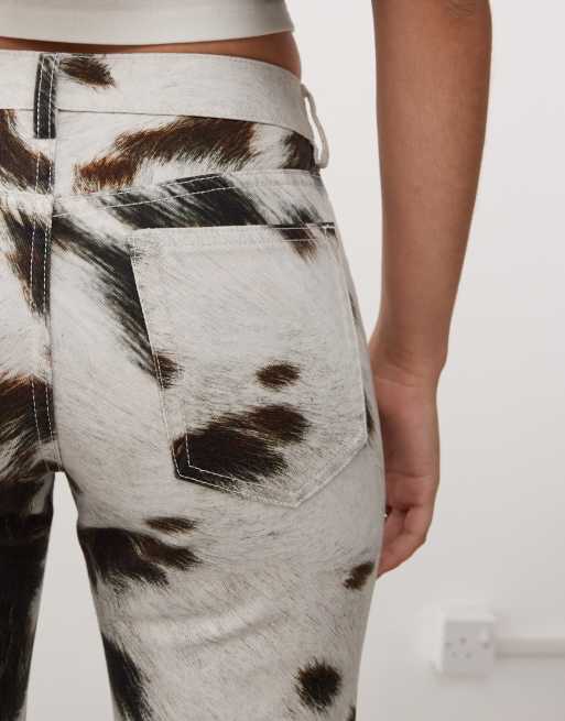 Women's Cowhide Print Modest Bootcut Jeans | Rock & Roll Denim