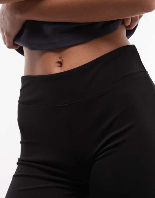 Weekday low rise waistband detail bootleg trousers in black, 4 of 5