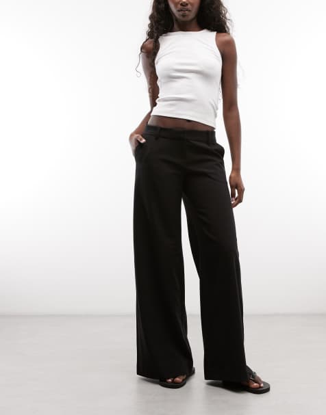 Weekday low waist flared tailored pants in black - view 1