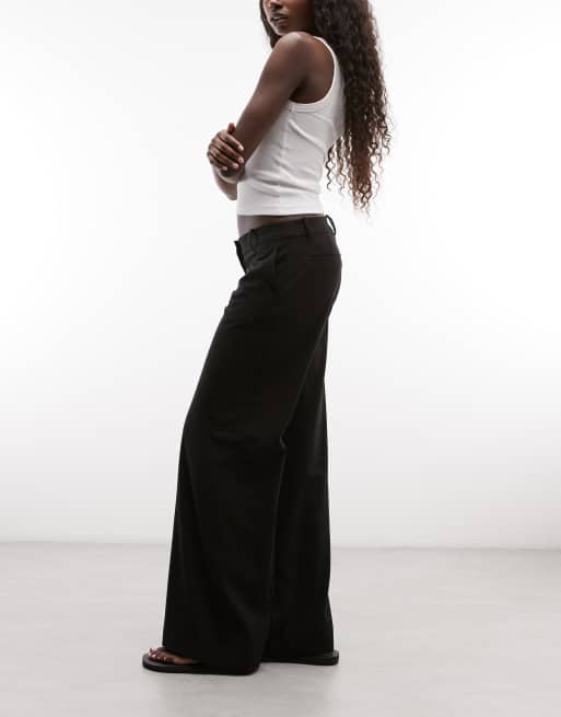 Weekday low waist flared tailored pants in black, 2 of 5