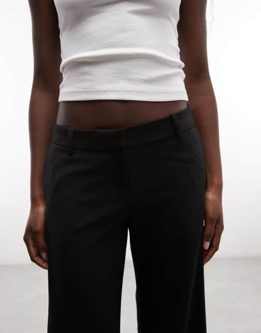Weekday low waist flared tailored trousers in black, 3 of 5