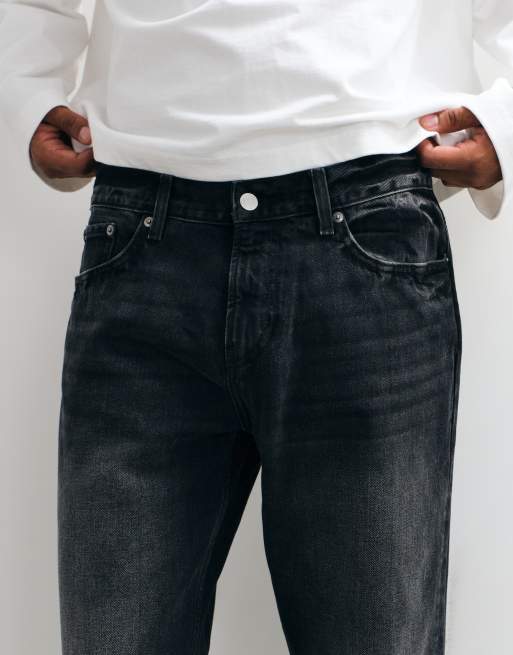 Weekday low waist straight bootcut jeans in black, 5 of 5