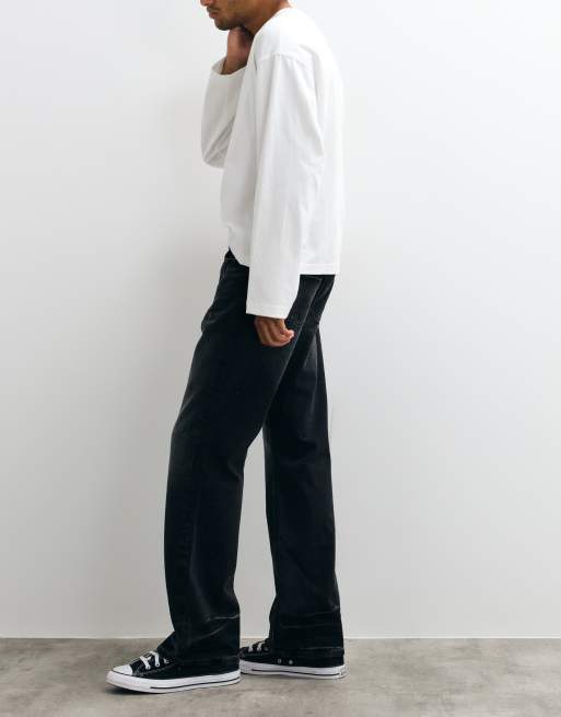 Weekday Low-Waist Straight Bootcut Jeans in Schwarz, 2 von 5