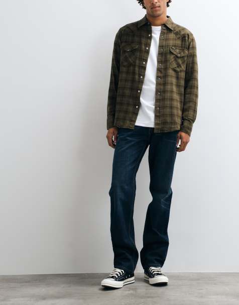 Weekday low waist straight leg jeans in dark blue wash - view 1