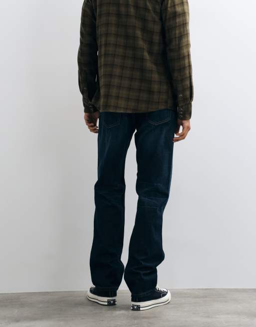 Weekday low waist straight leg jeans in dark blue wash, 5 of 5
