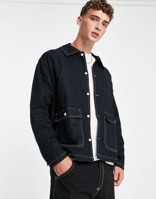 Weekday Lucas overshirt in black | ASOS