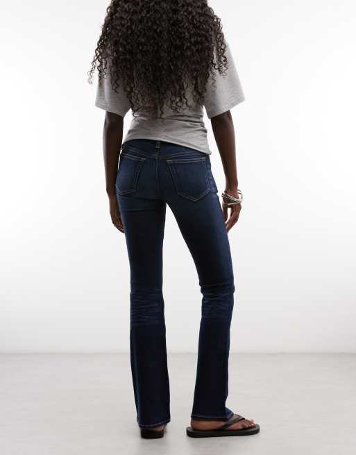 Weekday Luna low waist skinny flare jeans in dark blue, 2 of 5