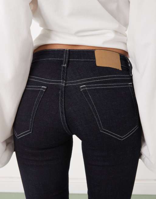 Weekday - Luna - Mørkeblå forvaskede og skinny bootcut-jeans med lav talje, 5 af 5