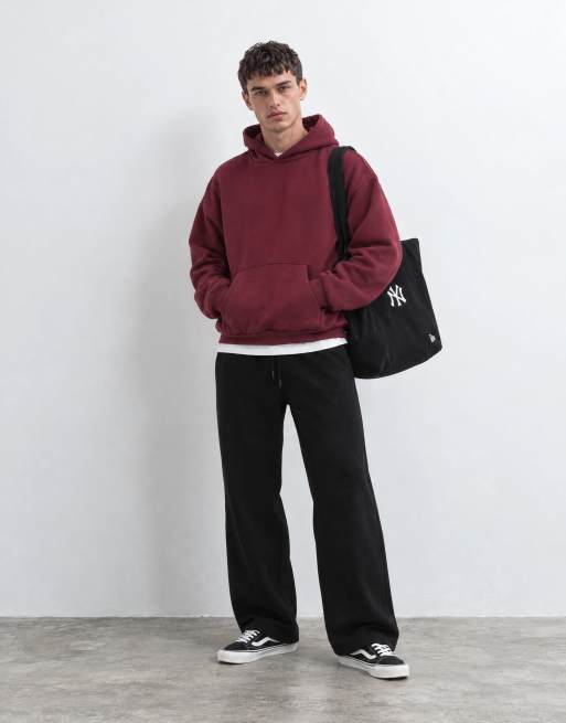 Weekday luźna oversize'owa bluza z kapturem w kolorze bordowym, 7 z 10