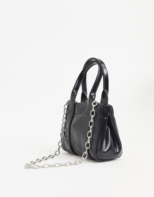 Black bags shop with silver chain