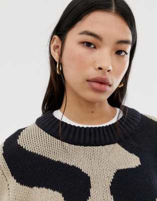 weekday flame jacquard sweater asos