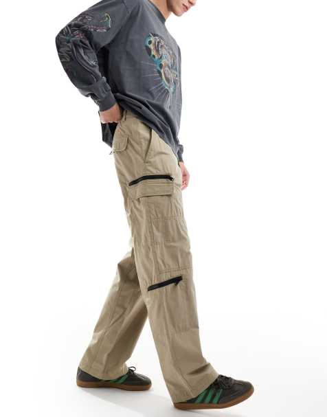 Weekday - Magic - Workwear - Broek met ritsen in zandkleur - view 1