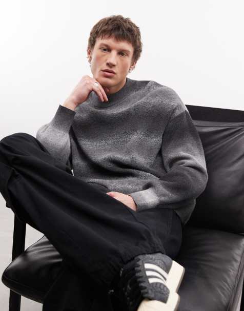 Weekday - Maglione in cotone mélange nero e bianco a righe - view 1