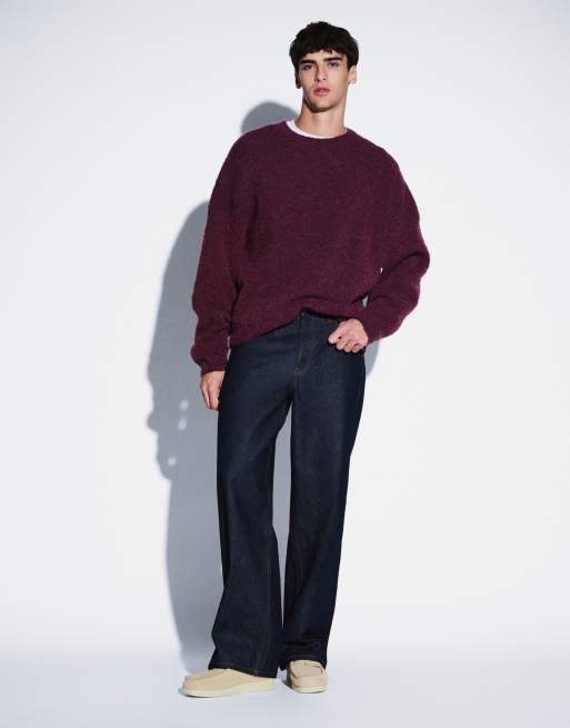Weekday - Maglione in misto lana bordeaux mélange, 2 di 5