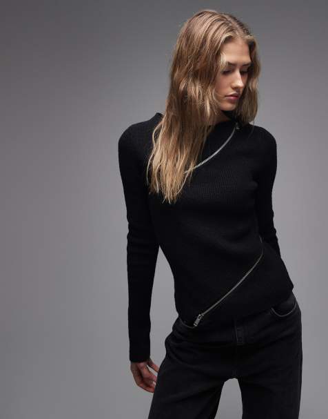 Weekday - Maglione nero con zip - view 1