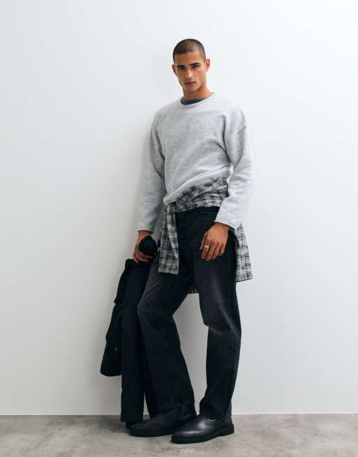 Weekday maglione squadrato grigio mélange, 2 di 5