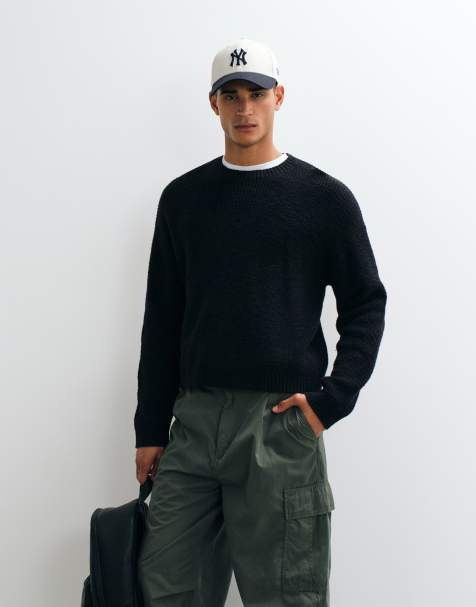 Weekday - Maglione squadrato nero in tessuto fiammato - view 1
