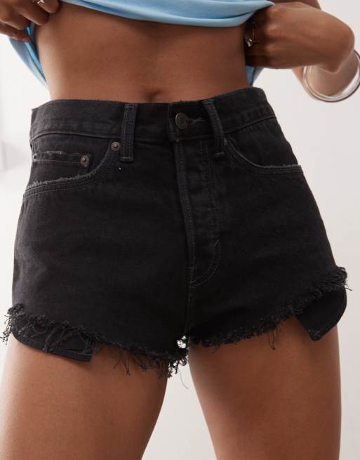 Weekday Maia micro denim shorts in black wash, 5 of 5