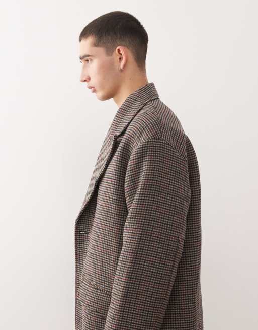 Weekday - Manteau à carreaux en laine mélangée - Noir/beige, 4 de 5