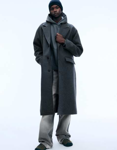 Weekday manteau en mélange de laine gris foncé chiné - view 1