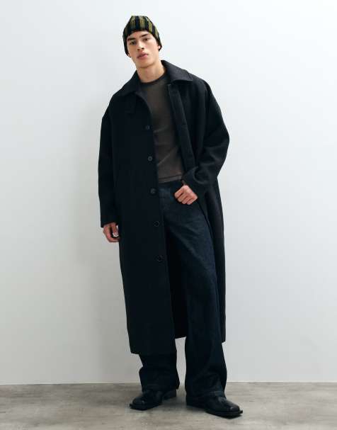 Weekday manteau premium en mélange de laine noir chiné - view 1