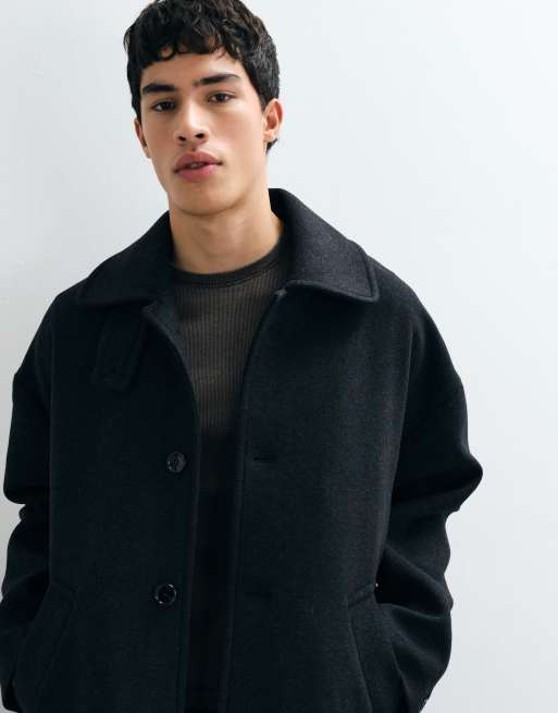 Weekday manteau premium en mélange de laine noir chiné, 2 de 5