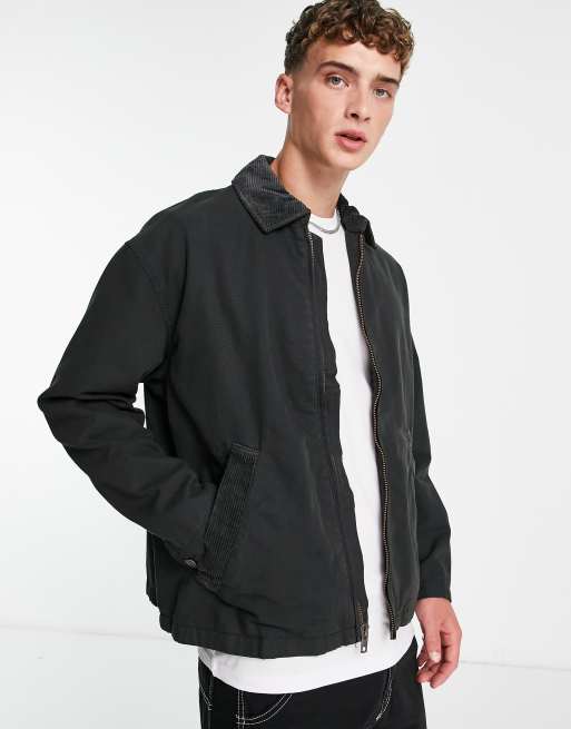 Weekday martin cotton zip through jacket in black | ASOS