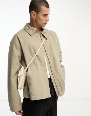 Weekday Martin Linen Blend Jacket In Beige-neutral