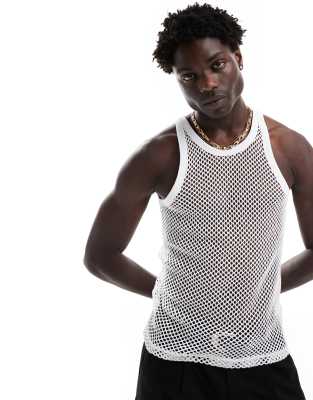 Weekday Matheus mesh vest in white