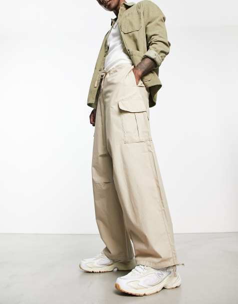Weekday Mats baggy cargo pants in beige - view 1