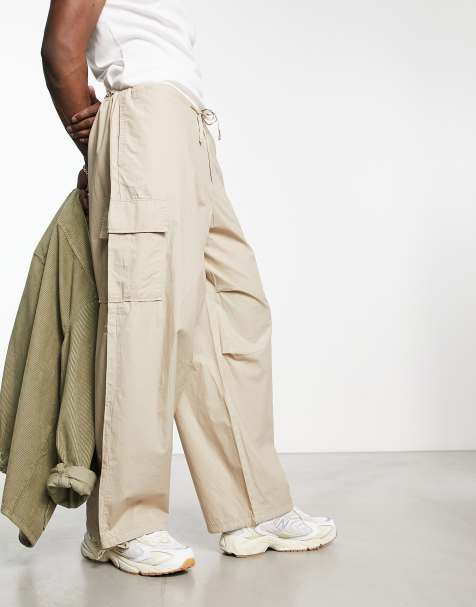 Weekday Mats baggy cargo trousers in beige - view 1