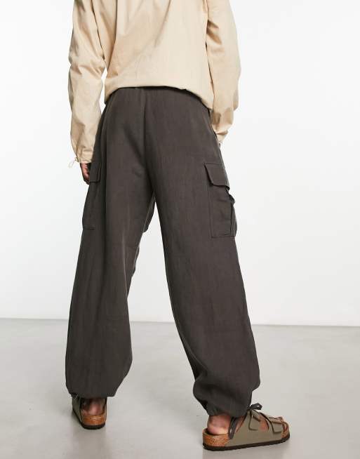 Weekday Mats baggy cargo trousers in beige