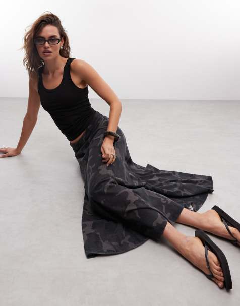 Weekday maxi skirt in camo print - view 1